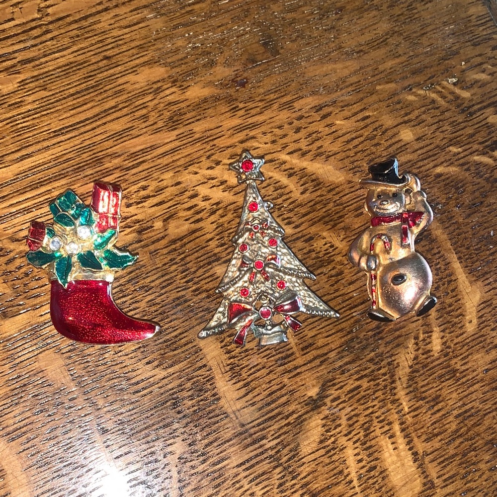 Vintage Christmas Brooches - Set of 3